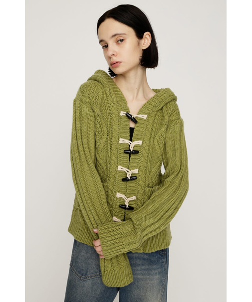 TOGGLE BUTTON CABLE KNIT カーディガン