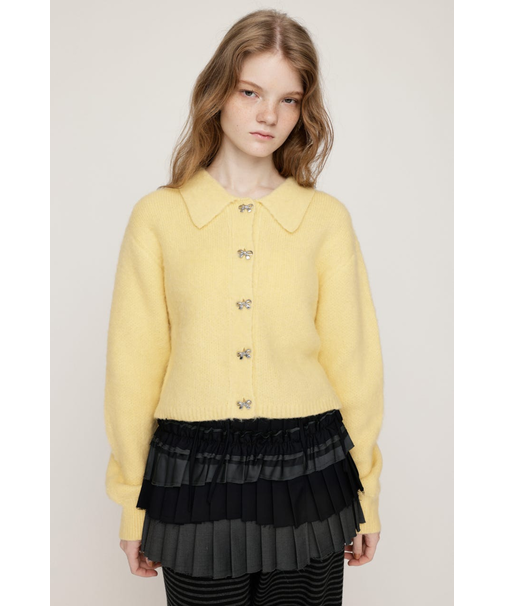 RIBBON BUTTON SHAGGY カーディガン