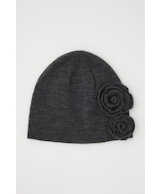 FLOWER MOTIF KNIT BEANIE