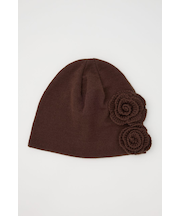 FLOWER MOTIF KNIT BEANIE