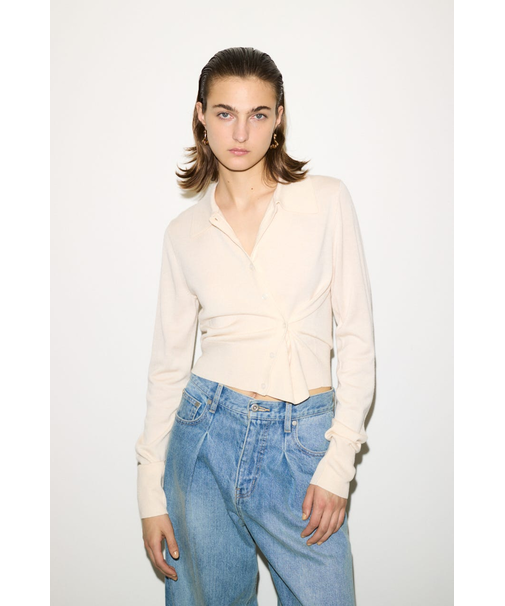 【THROW】KNIT POLO 2WAY HG カーディガン