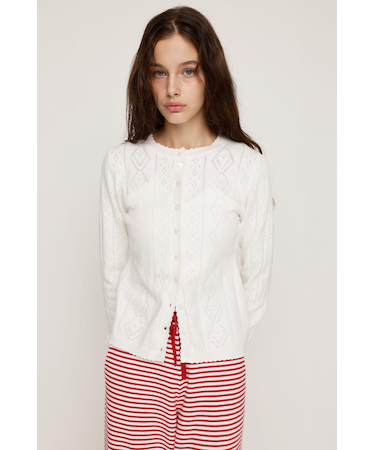 HEART CROCHET KNIT トップス