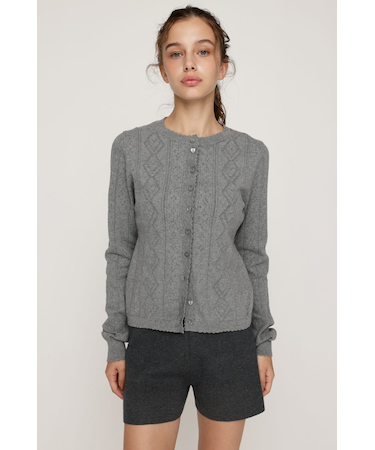 HEART CROCHET KNIT トップス