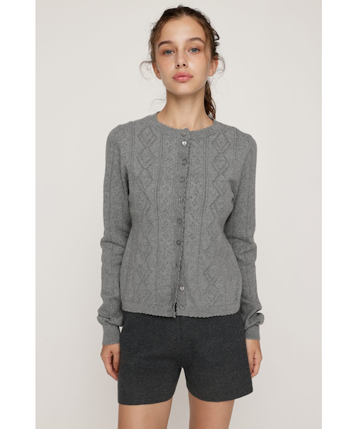 HEART CROCHET KNIT トップス