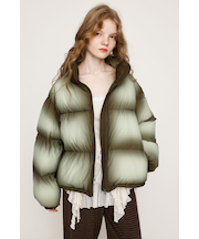 FADED PRINT PUFFER ジャケット