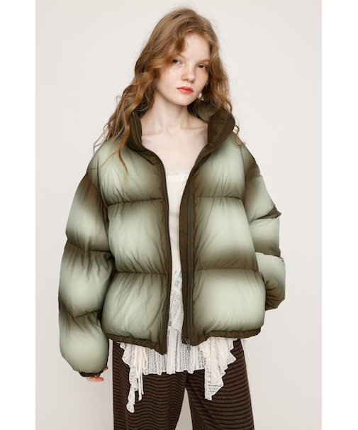 FADED PRINT PUFFER ジャケット