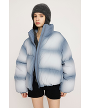 FADED PRINT PUFFER ジャケット