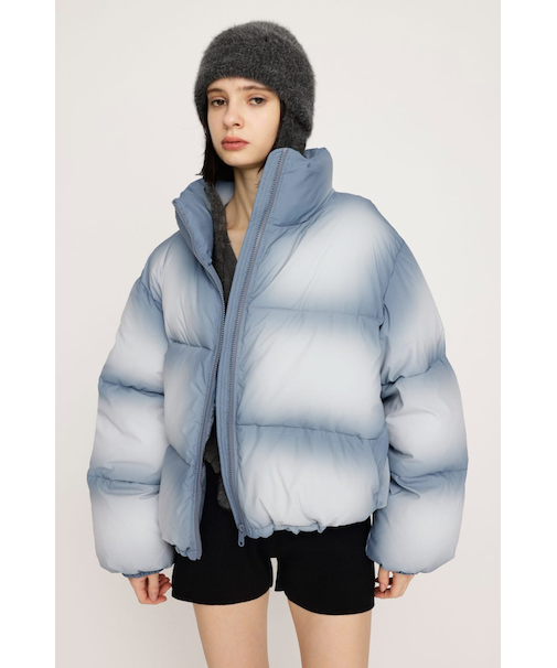 FADED PRINT PUFFER ジャケット