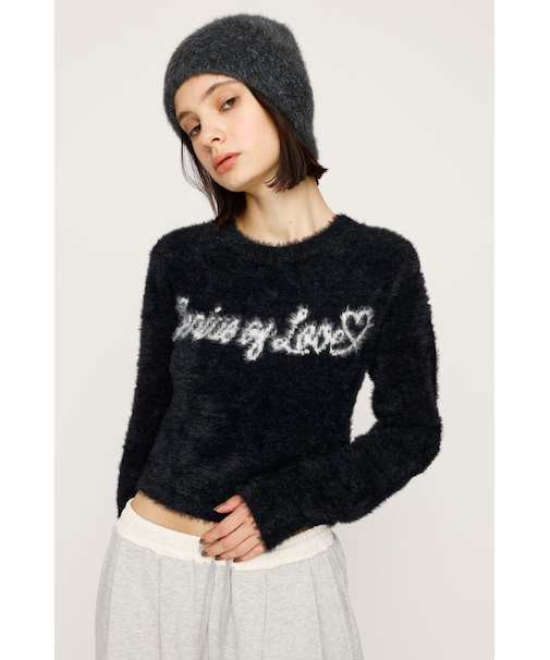 【LIMITED ITEM】SHAGGY YARN LOGO C／N トップス