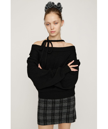 2WAY SHOULDER KNIT トップス