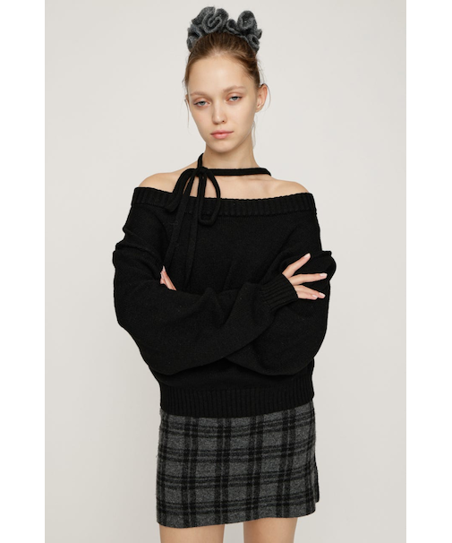 2WAY SHOULDER KNIT トップス