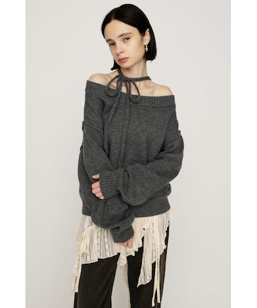 2WAY SHOULDER KNIT トップス