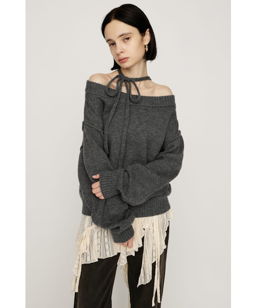 2WAY SHOULDER KNIT トップス