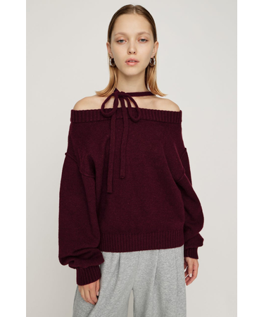 2WAY SHOULDER KNIT トップス