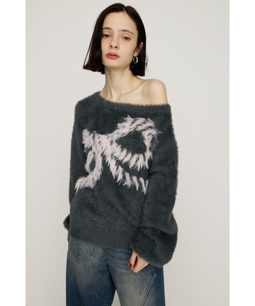 ONE SHOULDER RIBBON KNIT トップス｜スライの通販｜&mall（アンド