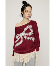 ONE SHOULDER RIBBON KNIT トップス