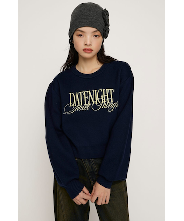 FRONT LOGO KNIT トップス