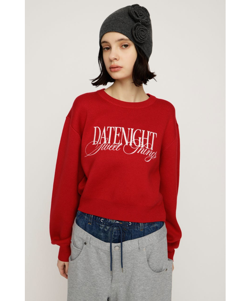 FRONT LOGO KNIT トップス