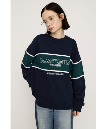 BLOCKING LINE LOGO SW トップス