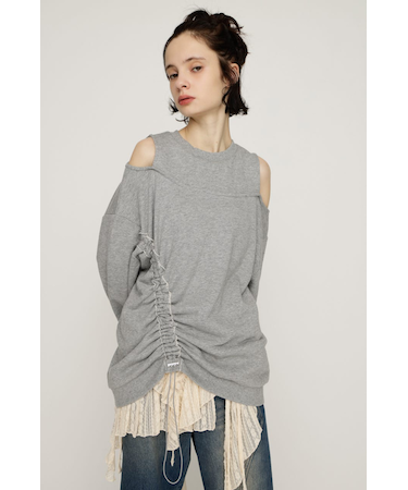 OPEN SHOULDER SW トップス