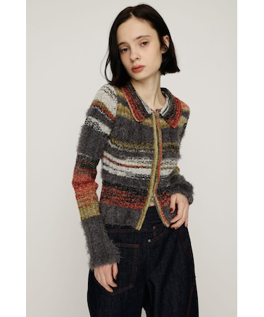 SHAGGY MIX FRONT ZIP トップス