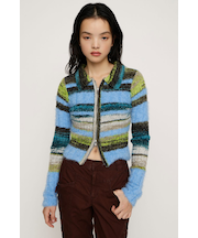 SHAGGY MIX FRONT ZIP トップス