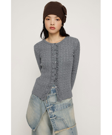 FRONT FRILL KNIT トップス