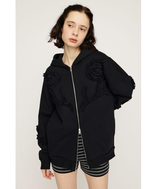 FRILL ZIP UP HOODIE