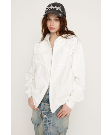 FRILL ZIP UP HOODIE