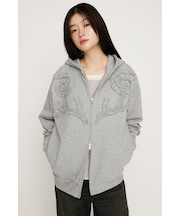 FRILL ZIP UP HOODIE