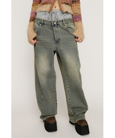 LAYERED WAIST DOCKING パンツ