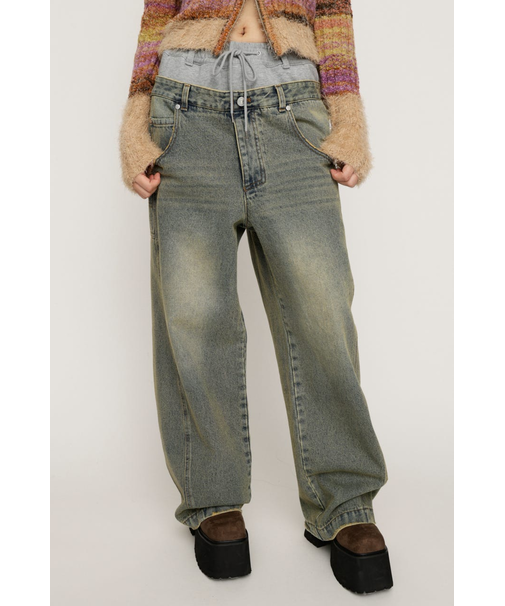 LAYERED WAIST DOCKING パンツ