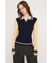 BICOLOR KNIT トップス