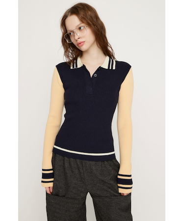 BICOLOR KNIT トップス