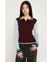 BICOLOR KNIT トップス