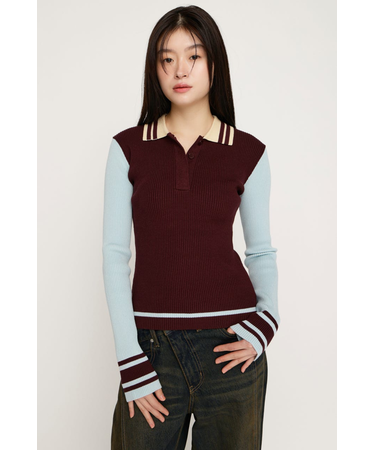 BICOLOR KNIT トップス