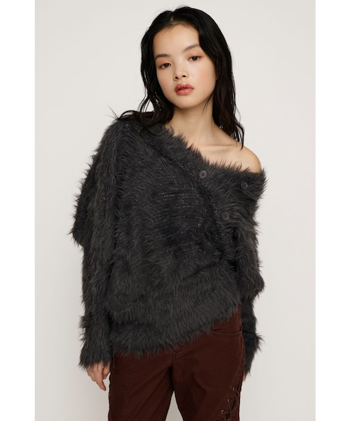 BIG SHAGGY BUTTON RIB トップス