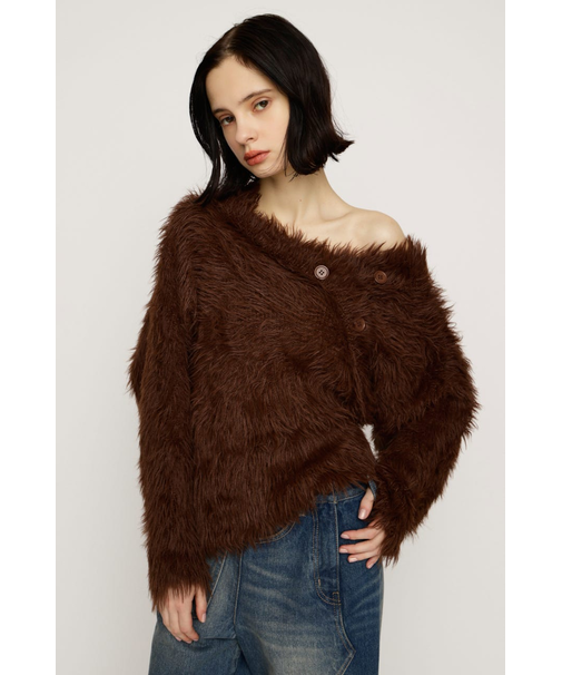 BIG SHAGGY BUTTON RIB トップス