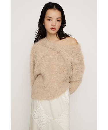 BIG SHAGGY BUTTON RIB トップス