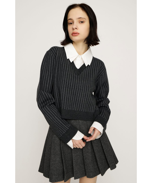 LAYERED LIKE CROP KNIT トップス｜スライの通販｜&mall（アンドモール