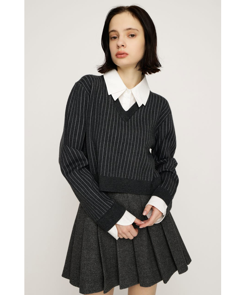 LAYERED LIKE CROP KNIT トップス