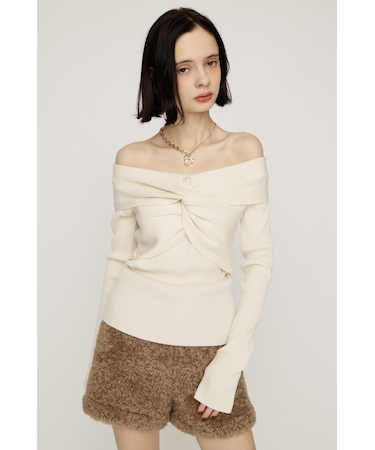 TWIST RIBBON KNIT トップス