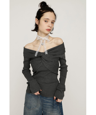 TWIST RIBBON KNIT トップス