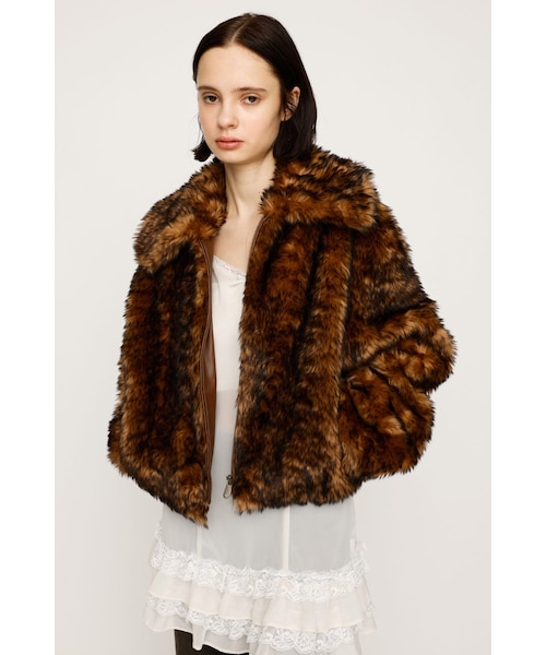 LEOPARD F／FUR FRONT HOOK コート｜スライの通販｜&mall（アンド
