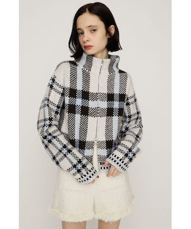 JQ KNIT FRONT ZIP カーディガン