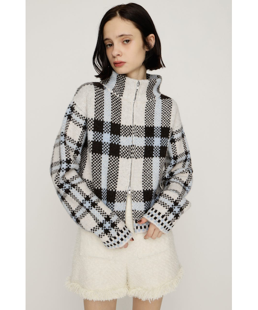 JQ KNIT FRONT ZIP カーディガン