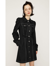 LACE UP FRONT BUTTON ショートワンピース