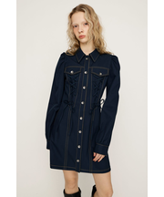 LACE UP FRONT BUTTON ショートワンピース