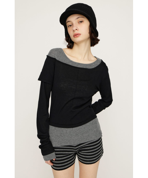 LAYERED KNIT トップス