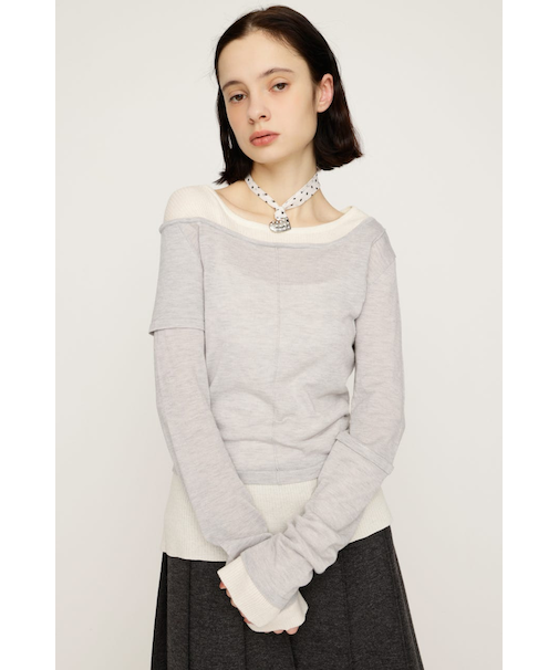 LAYERED KNIT トップス